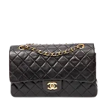 Black Leather Chanel Flap Bag