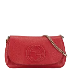 Red Leather Gucci Shoulder Bag