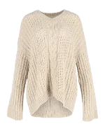 Beige Leather Nanushka Sweater