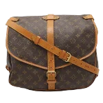 Brown Canvas Louis Vuitton Saumur