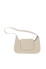 Beige Leather Lancel Shoulder Bag