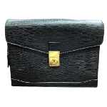 Black Leather Celine Clutch