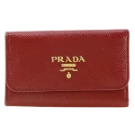 Red Fabric Prada Key Holder