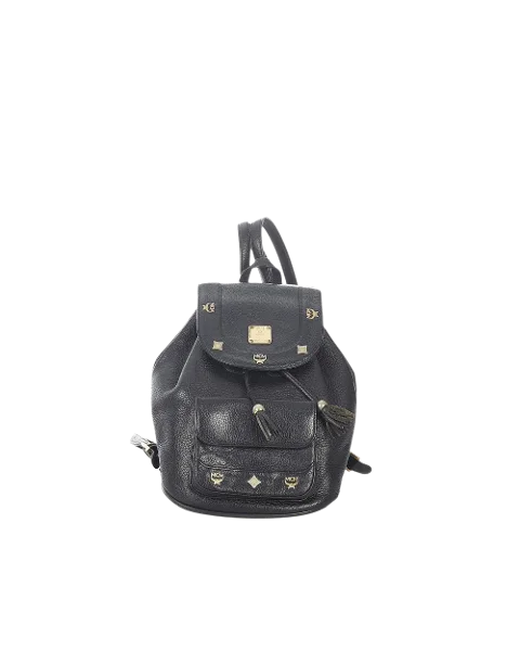 Black Leather MCM Backpack