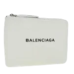 White Leather Balenciaga Pouch