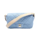 Blue Leather Chanel Shoulder Bag