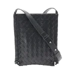 Black Leather Bottega Veneta Shoulder Bag