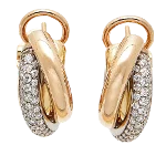 Gold Metal Cartier Earrings