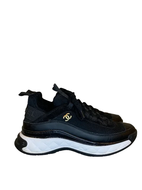 Black Fabric Chanel Sneakers
