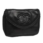 Black Leather Chanel Belt Bag