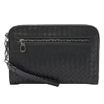 Black Leather Bottega Veneta Clutch