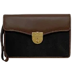 Brown Canvas Dunhill Clutch