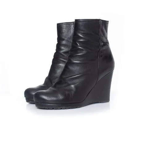 Black Leather Prada Boots