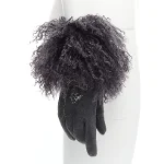 Grey Leather Dior Gloves