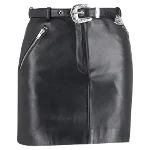 Black Leather Maje Skirt