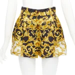 Gold Silk Versace Shorts