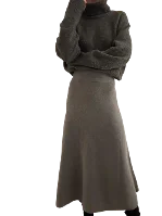 Grey Wool Massimo Dutti Skirts