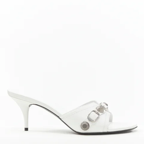 White Leather Balenciaga Heels