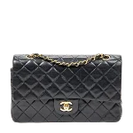 Black Leather Chanel Flap Bag