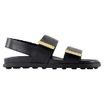 Black Leather Tod's Sandals