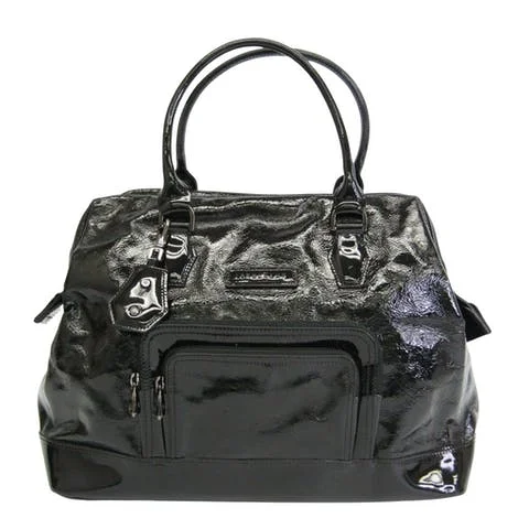 Black Leather Longchamp Handbag