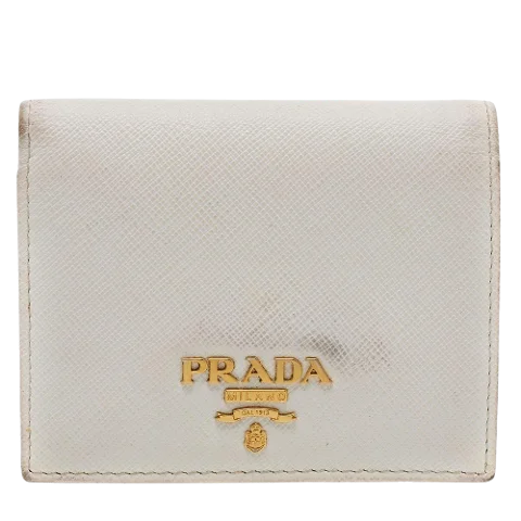 White Leather Prada Wallet