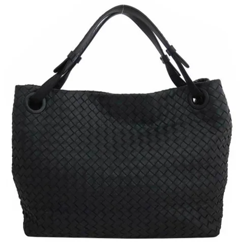 Black Leather Bottega Veneta Shoulder Bag