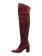 Burgundy Suede Saint Laurent Boots