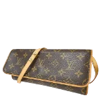 Brown Canvas Louis Vuitton Twin Pochette