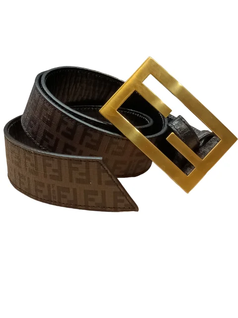 Brown Leather Fendi Belt