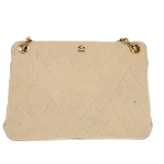 Beige Cotton Chanel Shoulder Bag