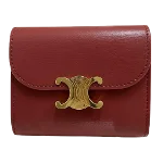 Red Leather Celine Wallet