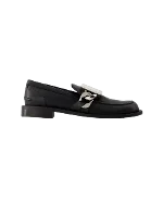 Black Leather JW Anderson Flats