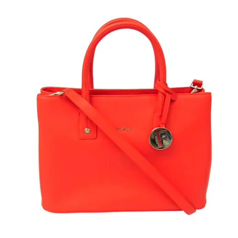 Orange Leather Furla Handbag