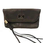 Black Leather Lancel Clutch