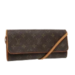 Brown Canvas Louis Vuitton Twin Pochette