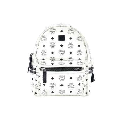 White Leather MCM Backpack