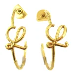 Gold Metal Loewe Earrings