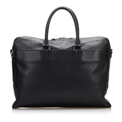 Black Leather Mcm Briefcase