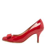 Red Fabric Salvatore Ferragamo Heels