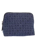 Blue Canvas Bvlgari Pouch