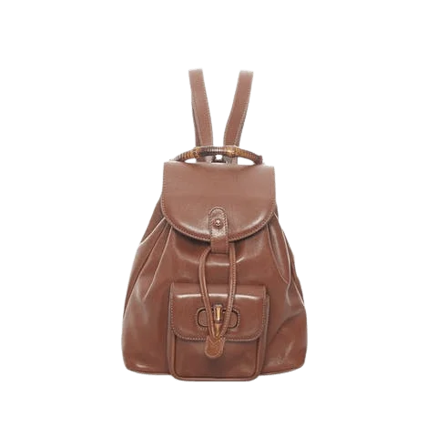 Brown Leather Gucci Backpack