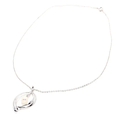 Silver Silver Mikimoto Necklace