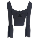 Black Polyester Self Portrait Top