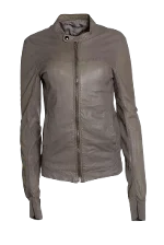 Grey Leather Rick Owens Jacket