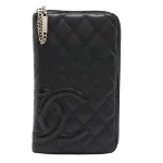 Black Leather Chanel Wallet