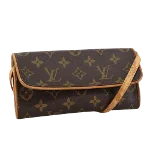 Brown Canvas Louis Vuitton Twin Pochette