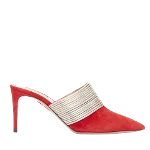 Red Suede Aquazzura Mules