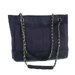 Navy Canvas Chanel Shoulder Bag