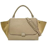 Beige Leather Céline Trapèze